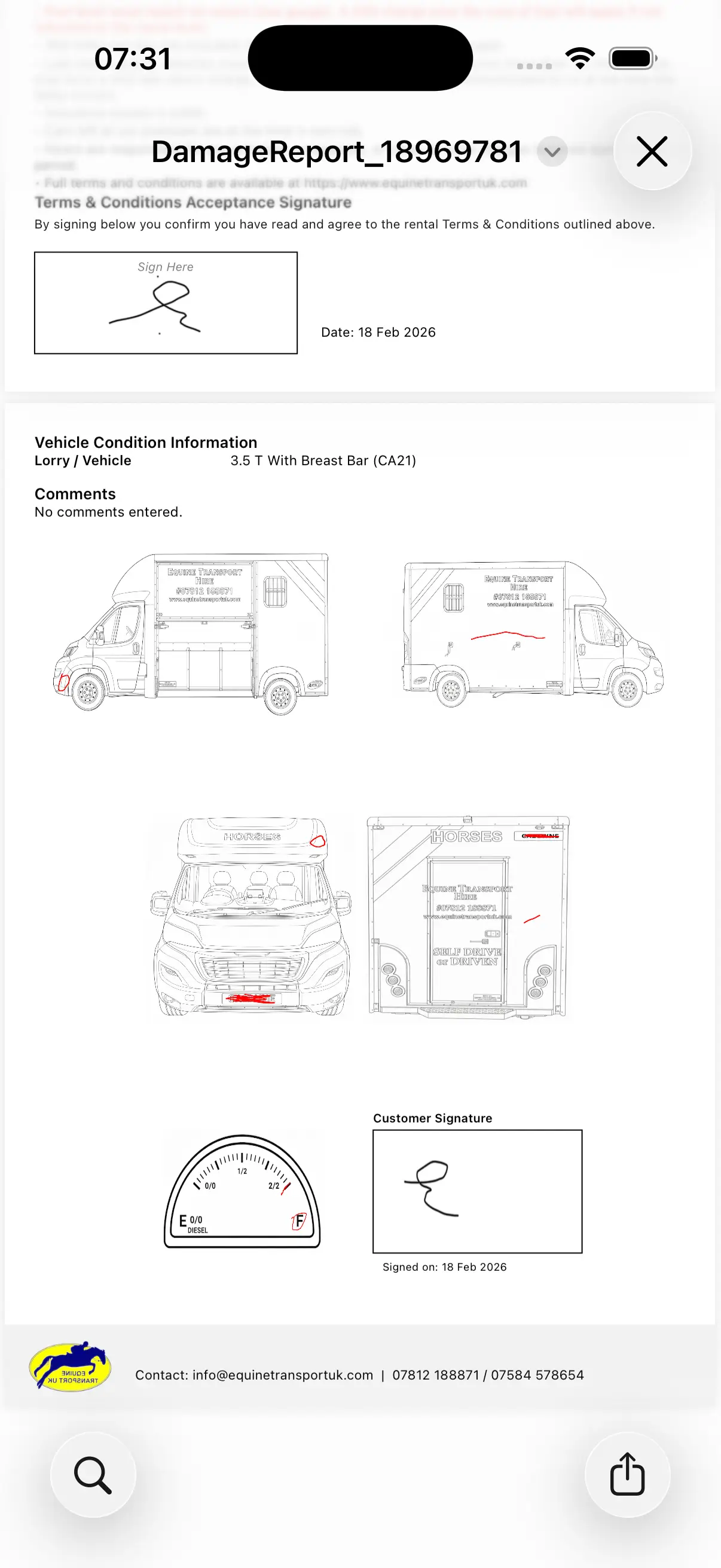 Generated PDF report