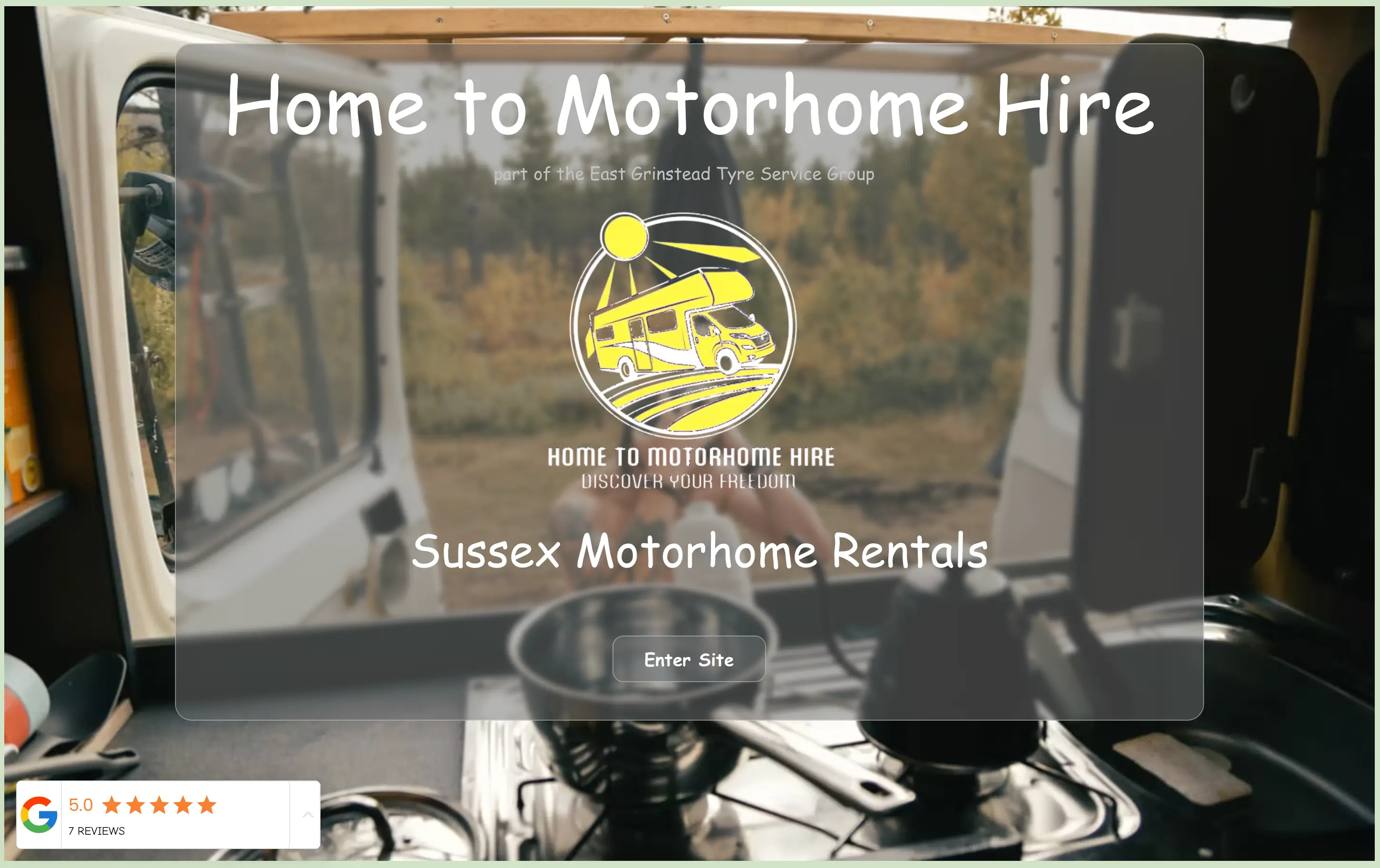 Home to Motorhome Hire website